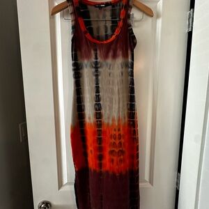 Fashion Nova Multicolor Tie-Dye Midi Dress